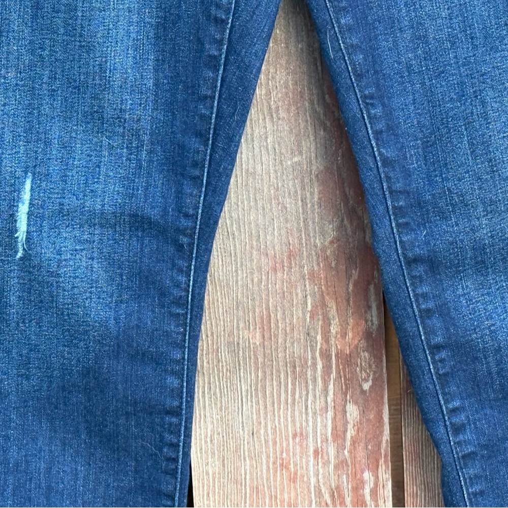 Loft Women’s Dark Blue Distressed Skinny Jeans - Classic Slim Fit Size 4/27 - Picture 6 of 16